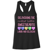 Labor and Delivery Nurse Valentine's Day, L&D nurse Women's Racerback Tank