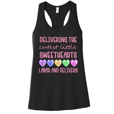 Labor and Delivery Nurse Valentine's Day, L&D nurse Women's Racerback Tank