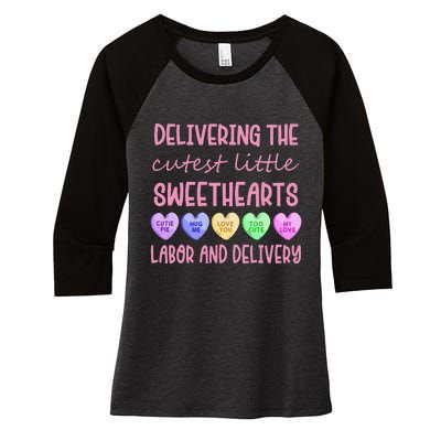 Labor and Delivery Nurse Valentine's Day, L&D nurse Women's Tri-Blend 3/4-Sleeve Raglan Shirt