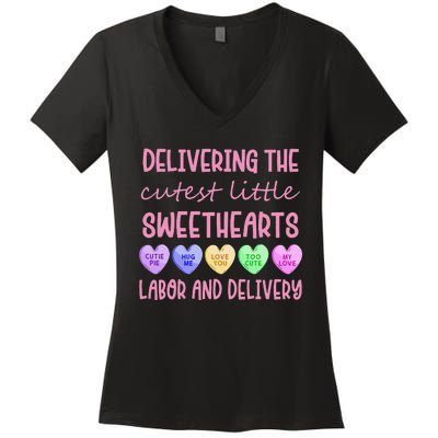 Labor and Delivery Nurse Valentine's Day, L&D nurse Women's V-Neck T-Shirt