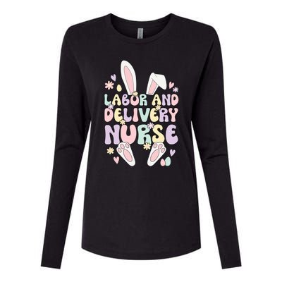 Labor And Delivery Nurse Easter Bunny L And D Nurse Easter Day Gift Womens Cotton Relaxed Long Sleeve T-Shirt