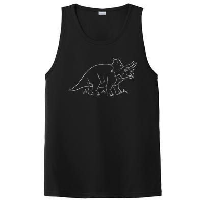 Line Art Dinosaur Triceratops PosiCharge Competitor Tank