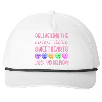 Labor And Delivery Nurse Valentine's Day, L&D Nurse Snapback Five-Panel Rope Hat