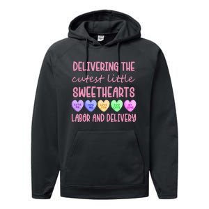 Labor And Delivery Nurse Valentine's Day, L&D Nurse Performance Fleece Hoodie