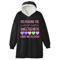 Labor And Delivery Nurse Valentine's Day, L&D Nurse Hooded Wearable Blanket