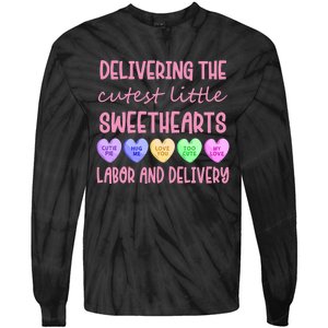 Labor And Delivery Nurse Valentine's Day, L&D Nurse Tie-Dye Long Sleeve Shirt