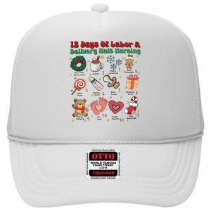 Labor And Delivery Christmas Labor And Delivery Nurse L&D Nurse Era High Crown Mesh Back Trucker Hat