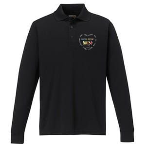 Labor And Delivery Nurse Heart Gift Performance Long Sleeve Polo