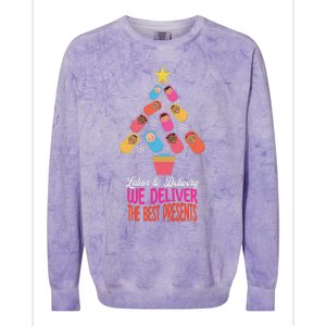 Labor and Delivery We Deliver The Best Presents Nurse Xmas Colorblast Crewneck Sweatshirt