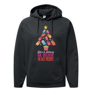 Labor and Delivery We Deliver The Best Presents Nurse Xmas Performance Fleece Hoodie