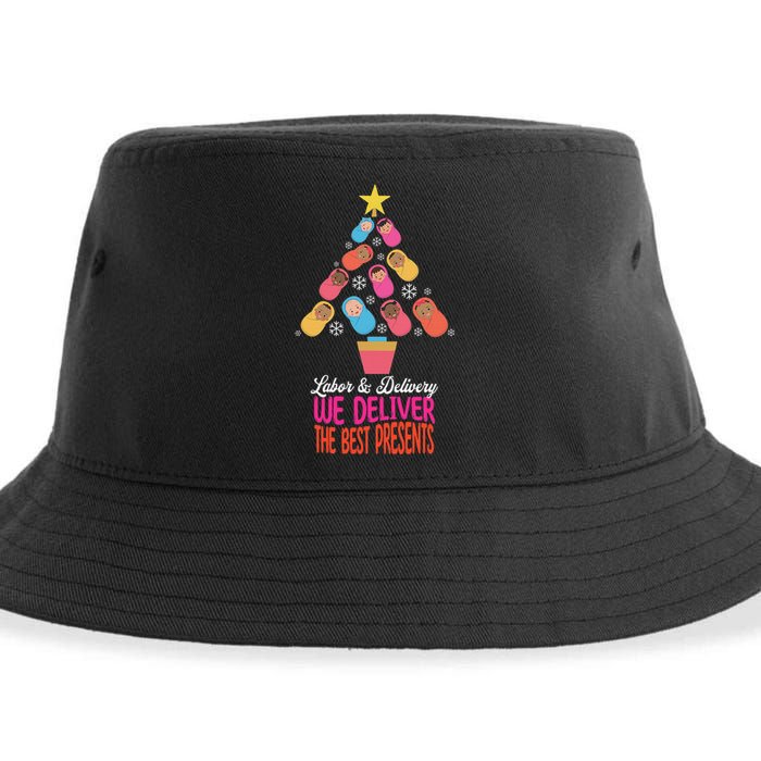 Labor and Delivery We Deliver The Best Presents Nurse Xmas Sustainable Bucket Hat