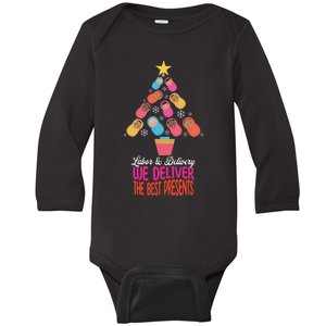 Labor and Delivery We Deliver The Best Presents Nurse Xmas Baby Long Sleeve Bodysuit