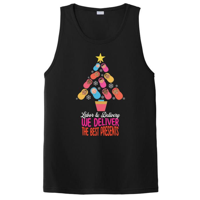 Labor and Delivery We Deliver The Best Presents Nurse Xmas PosiCharge Competitor Tank