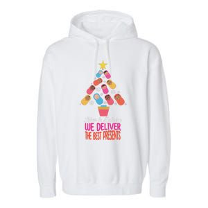 Labor and Delivery We Deliver The Best Presents Nurse Xmas Garment-Dyed Fleece Hoodie