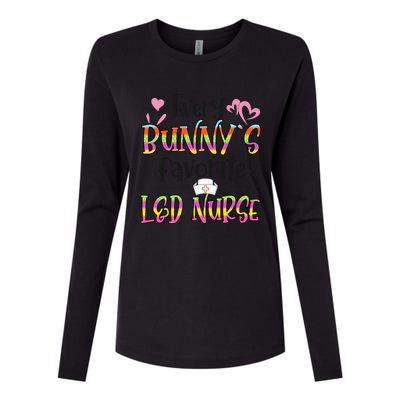 L And D Nurse Bunny's Favorite Nurse Easter Day Gift Womens Cotton Relaxed Long Sleeve T-Shirt