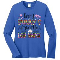 L And D Nurse Bunny's Favorite Nurse Easter Day Gift Ladies Long Sleeve Shirt