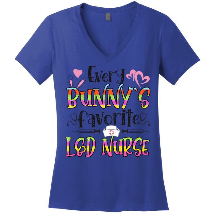 L And D Nurse Bunny's Favorite Nurse Easter Day Gift Women's V-Neck T-Shirt