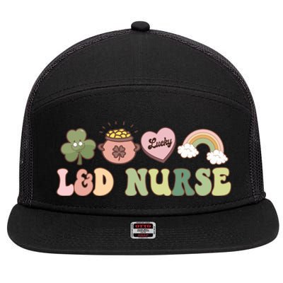 L And D Nurse Labor And Delivery Nurse St Patrick's Day Gift 7 Panel Mesh Trucker Snapback Hat