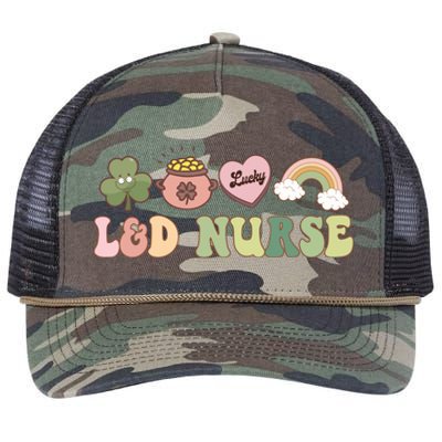 L And D Nurse Labor And Delivery Nurse St Patrick's Day Gift Retro Rope Trucker Hat Cap