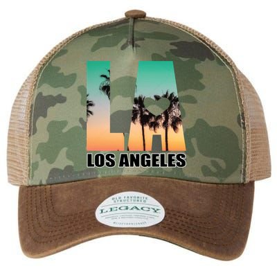 Los Angeles Design La Palm Tree Sunset Boulevard Funny Gift Legacy Tie Dye Trucker Hat