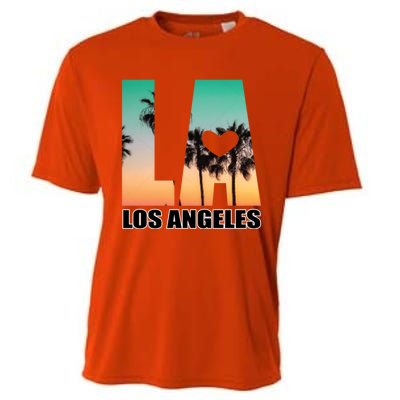 Los Angeles Design La Palm Tree Sunset Boulevard Funny Gift Cooling Performance Crew T-Shirt