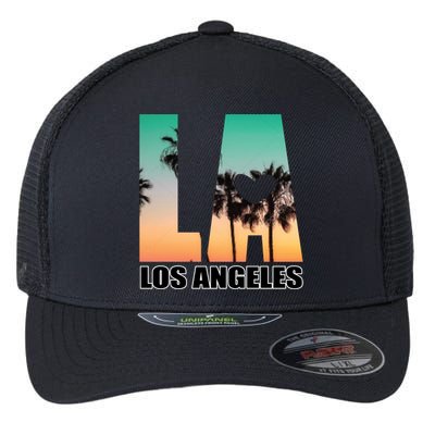Los Angeles Design La Palm Tree Sunset Boulevard Funny Gift Flexfit Unipanel Trucker Cap