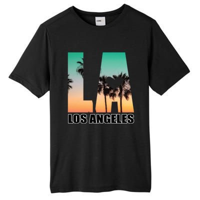 Los Angeles Design La Palm Tree Sunset Boulevard Funny Gift Tall Fusion ChromaSoft Performance T-Shirt