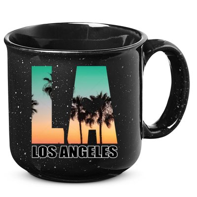 Los Angeles Design La Palm Tree Sunset Boulevard Funny Gift 15oz Campfire Ceramic Mug