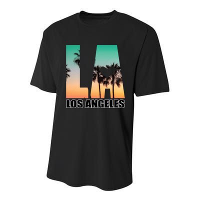 Los Angeles Design La Palm Tree Sunset Boulevard Funny Gift Youth Performance Sprint T-Shirt