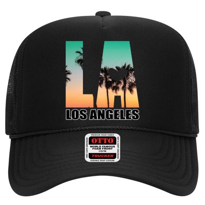 Los Angeles Design La Palm Tree Sunset Boulevard Funny Gift Trucker Hat