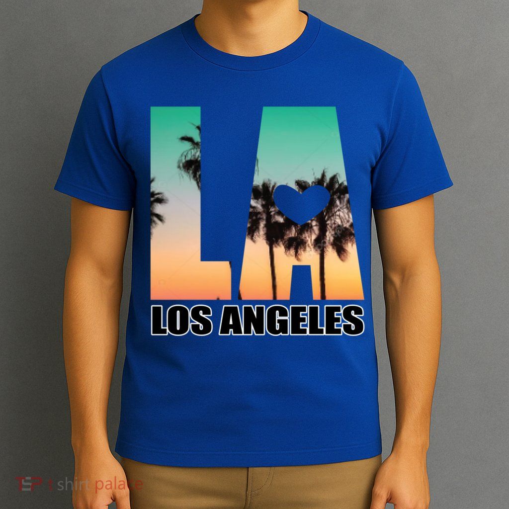 Los Angeles Design La Palm Tree Sunset Boulevard Funny Gift T-Shirt