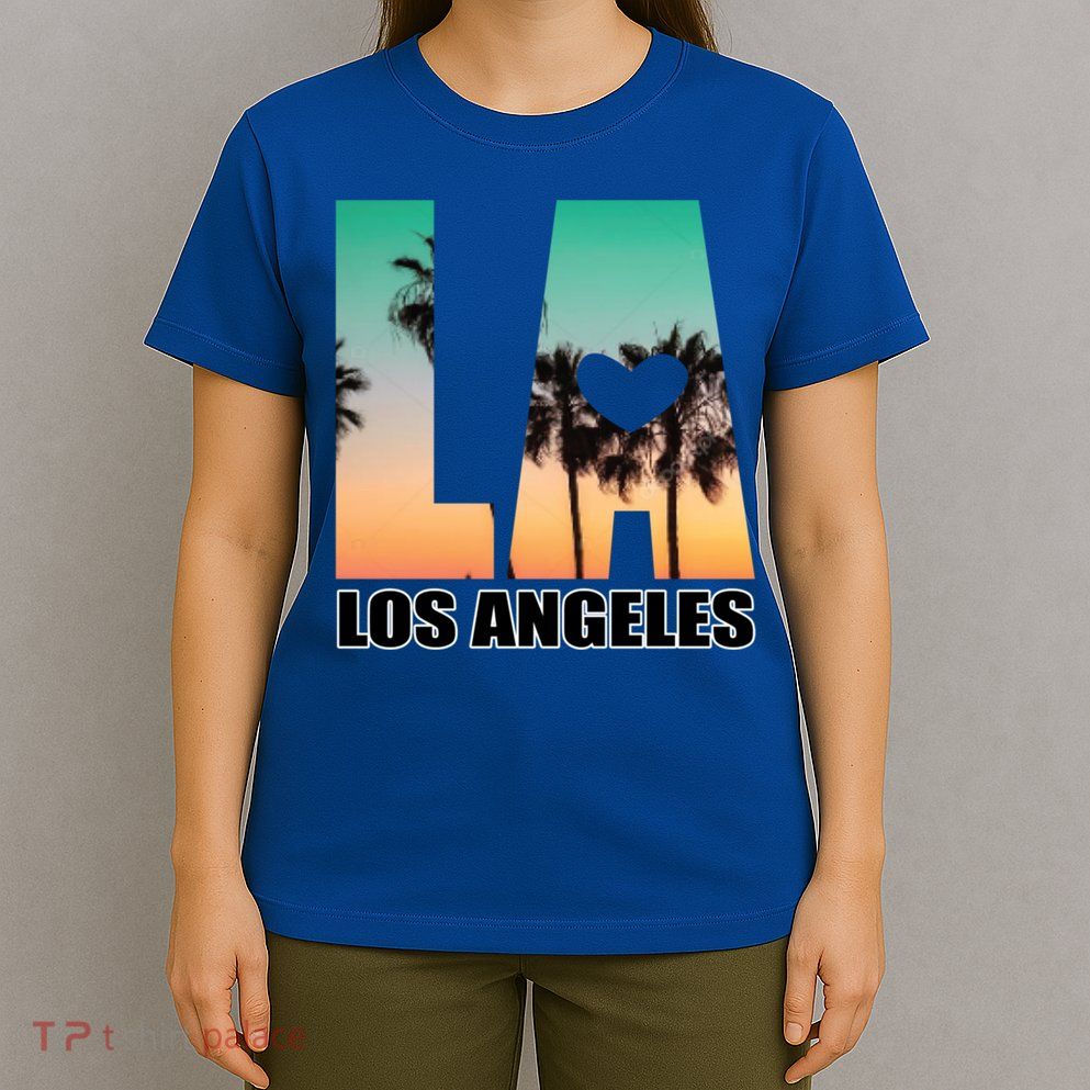 Los Angeles Design La Palm Tree Sunset Boulevard Funny Gift T-Shirt