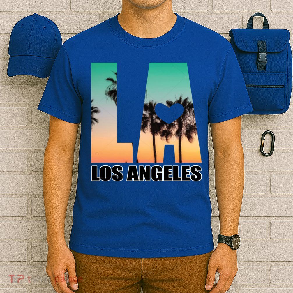 Los Angeles Design La Palm Tree Sunset Boulevard Funny Gift T-Shirt
