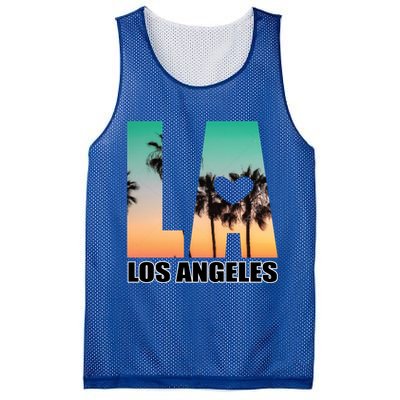 Los Angeles Design La Palm Tree Sunset Boulevard Funny Gift Mesh Reversible Basketball Jersey Tank