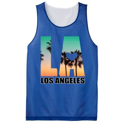 Los Angeles Design La Palm Tree Sunset Boulevard Funny Gift Mesh Reversible Basketball Jersey Tank