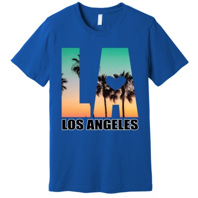 Los Angeles Design La Palm Tree Sunset Boulevard Funny Gift Premium T-Shirt