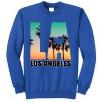 Los Angeles Design La Palm Tree Sunset Boulevard Funny Gift Tall Sweatshirt