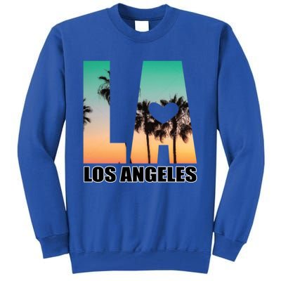 Los Angeles Design La Palm Tree Sunset Boulevard Funny Gift Tall Sweatshirt