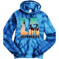 Los Angeles Design La Palm Tree Sunset Boulevard Funny Gift Tie Dye Hoodie