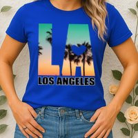 Los Angeles Design La Palm Tree Sunset Boulevard Funny Gift Womens T-Shirt