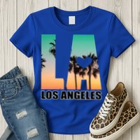 Los Angeles Design La Palm Tree Sunset Boulevard Funny Gift Womens T-Shirt