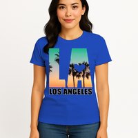 Los Angeles Design La Palm Tree Sunset Boulevard Funny Gift Womens T-Shirt