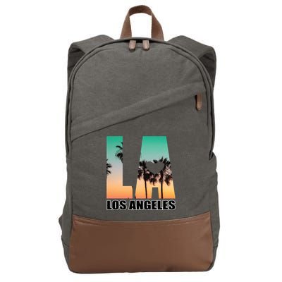 Los Angeles Design La Palm Tree Sunset Boulevard Funny Gift Cotton Canvas Backpack