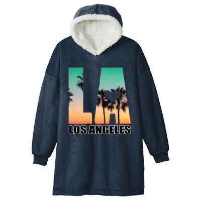 Los Angeles Design La Palm Tree Sunset Boulevard Funny Gift Hooded Wearable Blanket