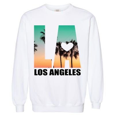 Los Angeles Design La Palm Tree Sunset Boulevard Funny Gift Garment-Dyed Sweatshirt