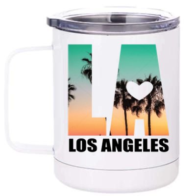 Los Angeles Design La Palm Tree Sunset Boulevard Funny Gift 12 oz Stainless Steel Tumbler Cup