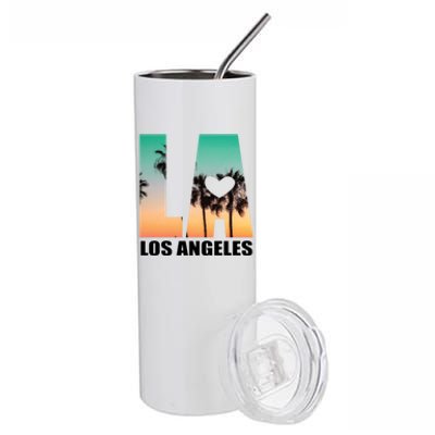 Los Angeles Design La Palm Tree Sunset Boulevard Funny Gift Stainless Steel Tumbler