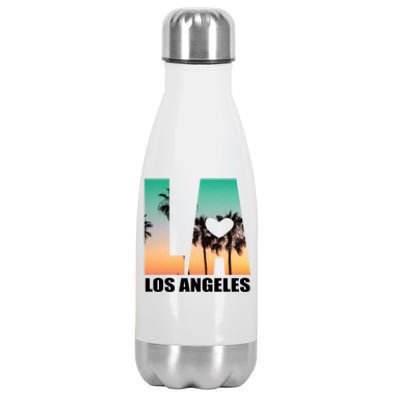 Los Angeles Design La Palm Tree Sunset Boulevard Funny Gift Stainless Steel Insulated Water Bottle