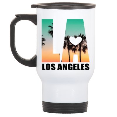 Los Angeles Design La Palm Tree Sunset Boulevard Funny Gift Stainless Steel Travel Mug