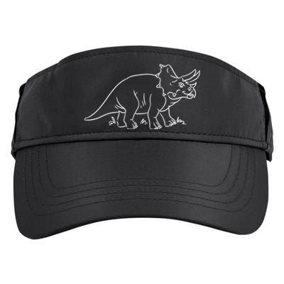 Line Art Dinosaur Triceratops Adult Drive Performance Visor